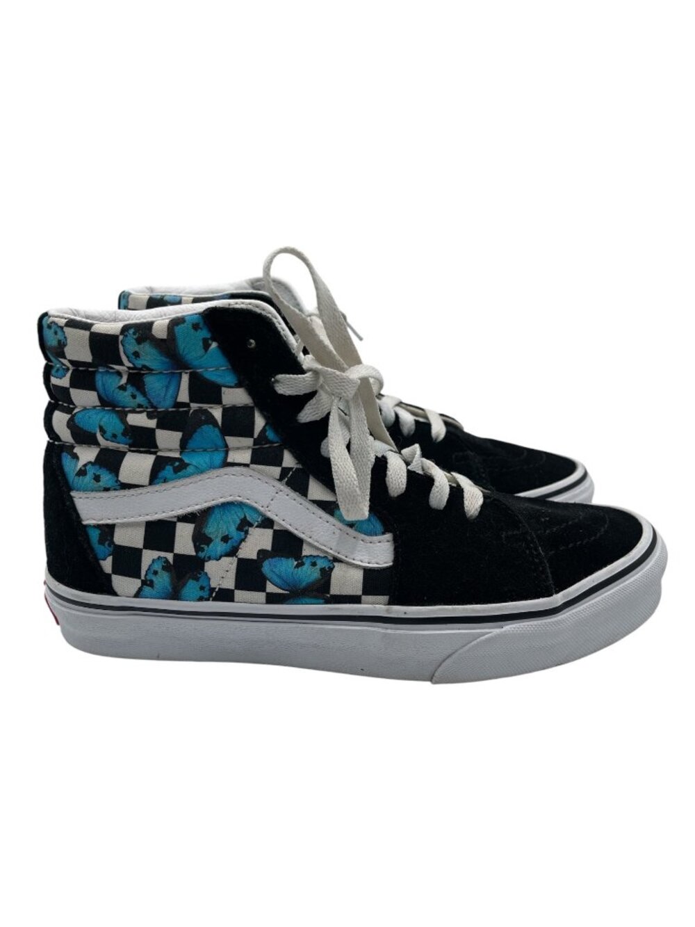 Vans High Top Athletic Sneakers Sz M/6.5 W/8 Multi Butterfly Printed Round Toe
